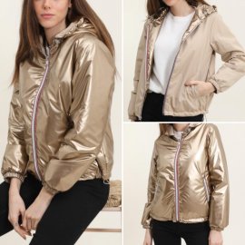 Blouson court réversible femme